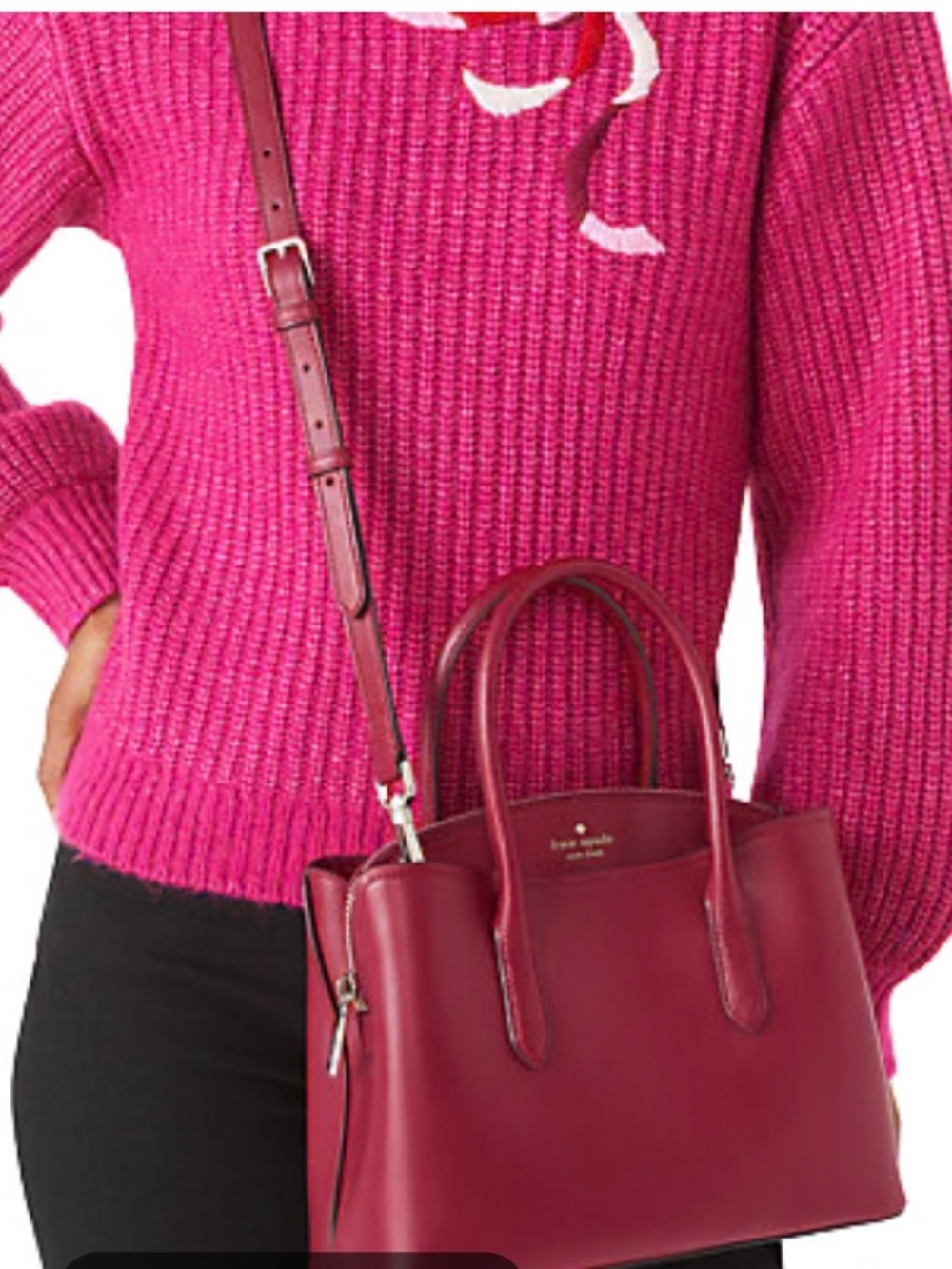 Like New Kate Spade New York Rory Saffiano Leather Medium Satchel in BlackBerry - Picture 15 of 16